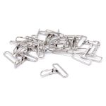 Карабин металл 40 мм (50х44 мм), никель, 20 шт