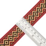 Лента (тесьма) жаккардовая 32.0 мм / 25±1 метров, рис. 9496, (2 красный/черный) С1853Г17