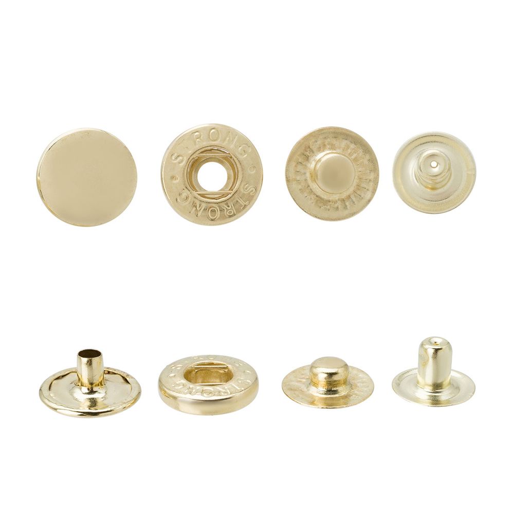 Кнопка Альфа (S-образная) ⌀15.0 мм СТАЛЬ, золото, ≈72 шт