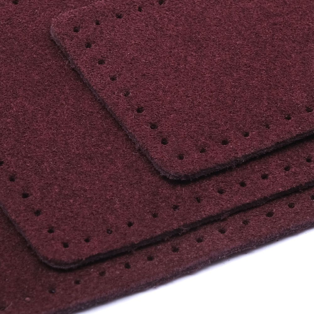 Набор заплаток пришив. из замши, прямоуг-к 4х6,4см, 6х9,6см, 8х12,7см, с перфорацией, 3 шт (31 бордовый), 59403