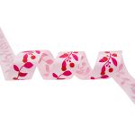 Лента атласная с рисунком 45.0 мм / 22.5±1 метров, Ягодная ветвь, розовый, Globus