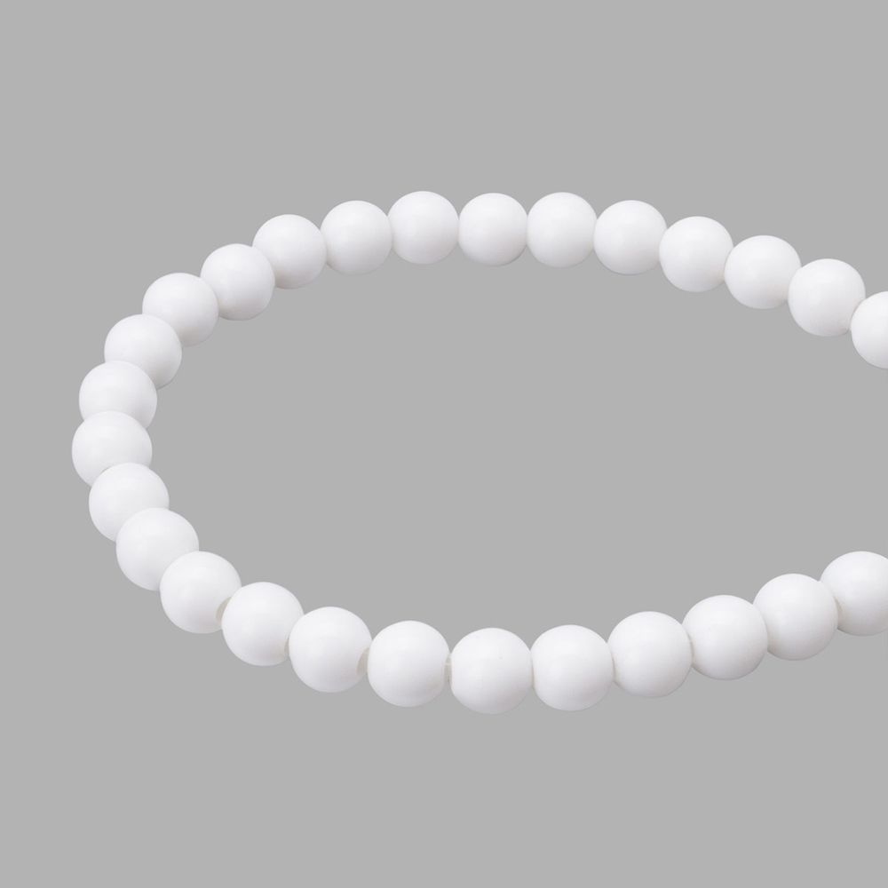 Бусины пластик ⌀6 мм, 50 г, круглые, Astra&Craft (603 белый), 1AL121-1