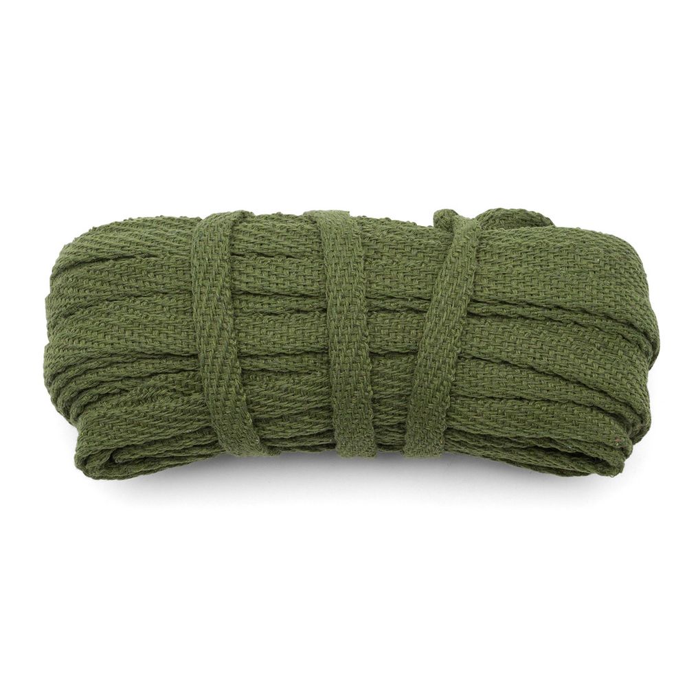 Шнур плоский плетеный х/б ⌀10.0 мм / 20 метров, цв.12 хаки, С3862Г17