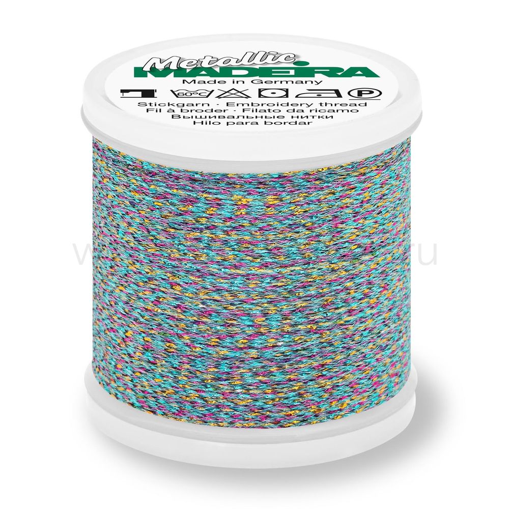 Нитки вышивальные металлизированные Madeira Metallic №40, 200 м, цв. 289, 9842, 5 катушек