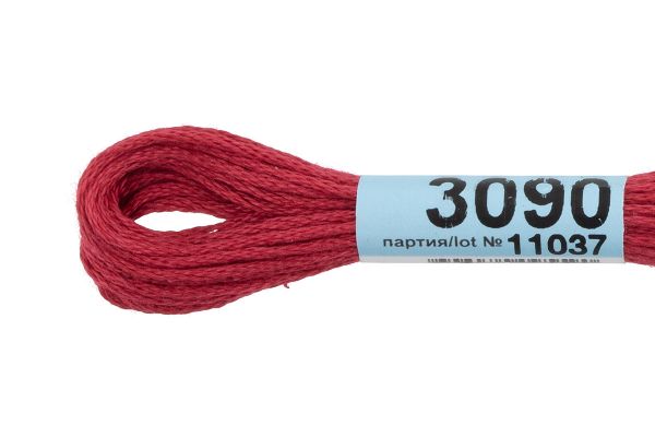 Мулине Gamma 100% хлопок, цв.3090 гр.малиновый, 24 мотка по 8 метров