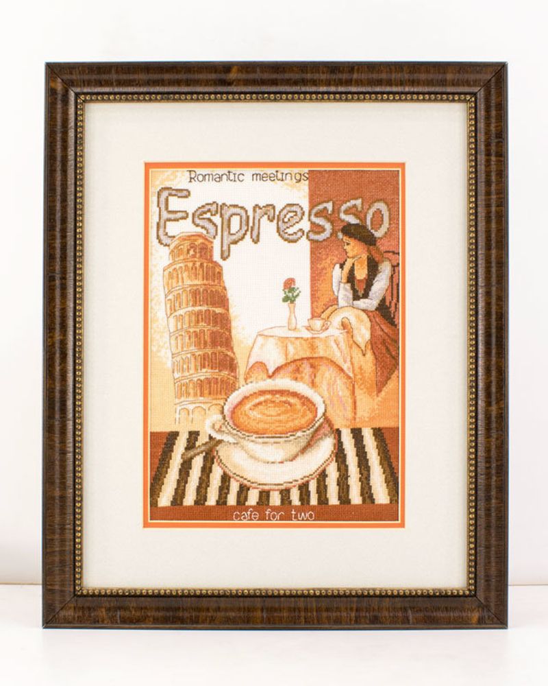 Вышитая картина Марья Искусница, Кофе на двоих, 22х32 см