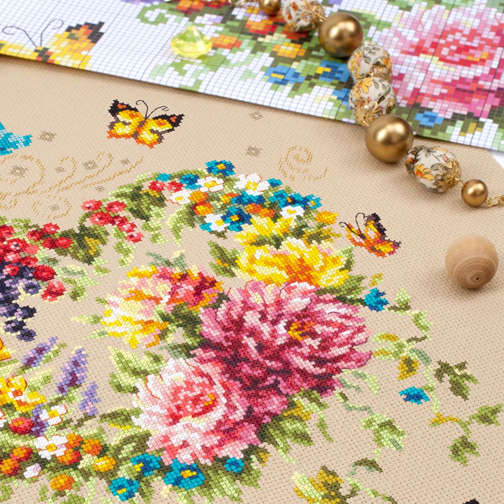 Набор для вышивания нитками Чудесная игла, Нежность Сердца 26х34 см