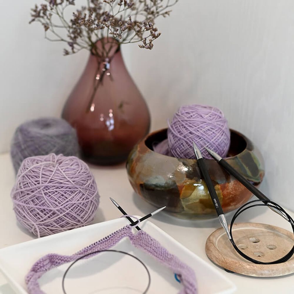 Спицы круговые Knit Pro Karbonz 8 мм / 60 см, карбон, черный, 41175