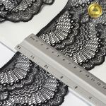 Кружево эластичное (стрейч) 100 мм, 30239/N, цв.170 черный уп.25м, Kruzhevo