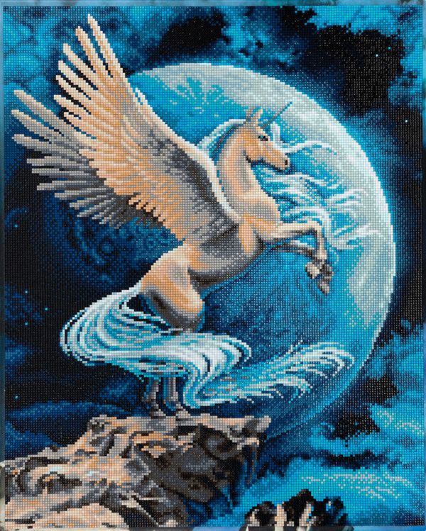 Алмазная (кристальная) мозаика Фрея ALPD-180, на подрамнике Волшебный пегас, 40х50 см