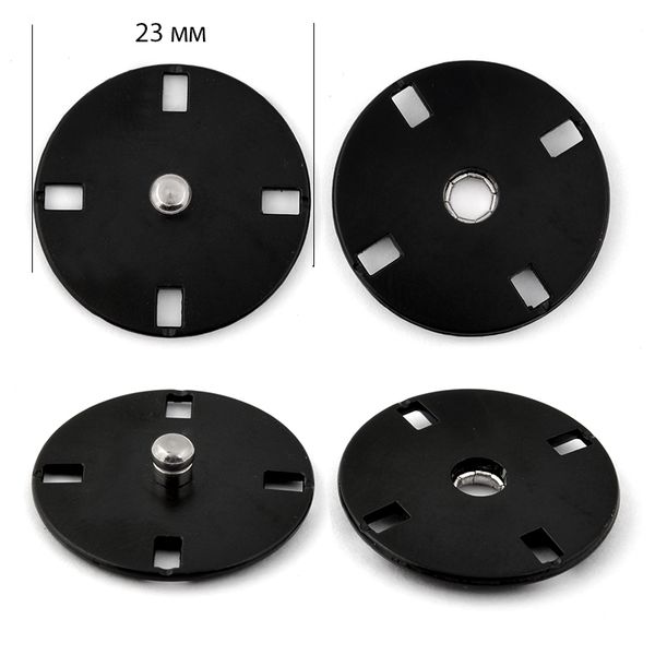 Кнопка пришивная металл ⌀23.0 мм, S0003, цв.черный матовый уп. 20 шт, TBY