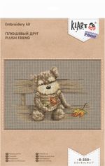 Набор для вышивания нитками Klart, Плюшевый друг, 21,5х16 см