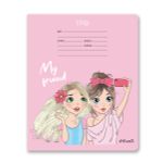 Тетрадь ученическая школьная, выборочные блёстки, A5+ 18 л. на скобе 65 г/м², белизна 100%, 20 шт, линия, 000712 Школьница, Светоч 18ТЕТл-002