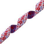 Лента (тесьма) жаккардовая 32.0 мм / 25±1 метров, рис. 9448 Калинка, (11 красный/голубой на белом) С1853Г17