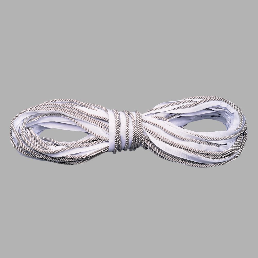 Кант витой 5 мм / 25 метров, белый/09 серый, 3AR3294