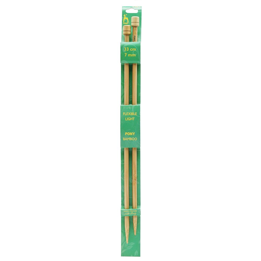 Спицы прямые Pony Bamboo ⌀7.0 мм, 33 см, бамбук, 2 шт, 66815