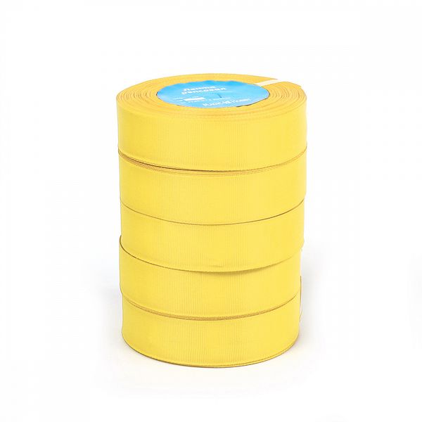 Лента репсовая (в рубчик) 25.0 мм цв.640 желтый 5 шт по 22.86м (±1м)