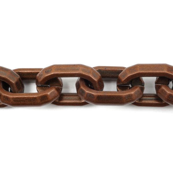 Цепь пластик 10 см, размер звена 23х15 мм, медь, S090500