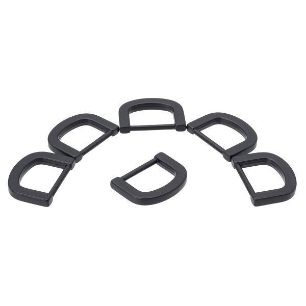 Полукольцо литое металл 15мм (23х17мм), черный матовый, MB2326, 6 шт