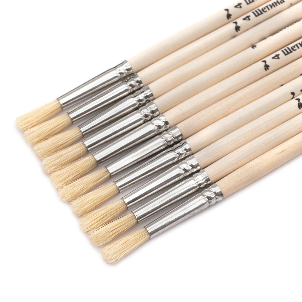 Кисть щетина школьная круглая №4,10 шт