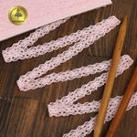 Кружево вязаное (тесьма) 15 мм / 10 метров, D1010, тонкая нить, цв.F133 розовый, Kruzhevo