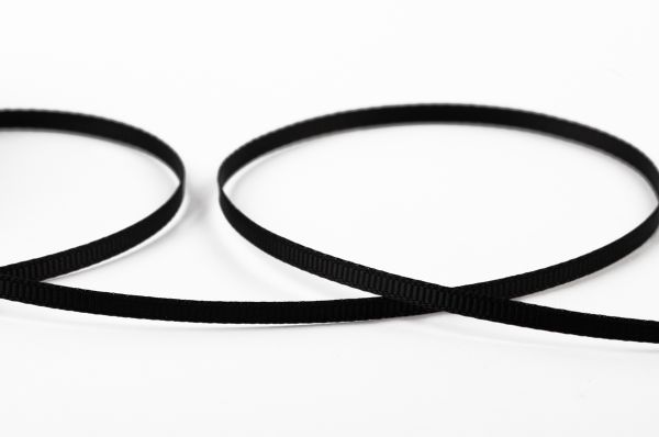 Лента репсовая (в рубчик) 3.0 мм / 91.44 метра, 123 черный, Gamma GR-03