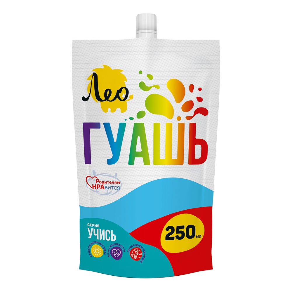Краска гуашь 250 мл, 501 голубая/ blue, Лео LGD-250