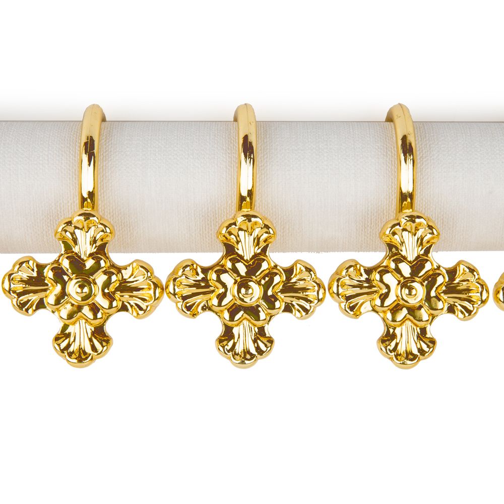 Крючки шторные для карниза навесные ⌀6 мм, 10 шт, 01 золото, Sofi H30