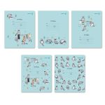 Тетрадь ученическая школьная, выборочный лак, A5 12 л. на скобе 65 г/м², белизна 100% 25 шт клетка, 01406 Деловой енот, Светоч Т87