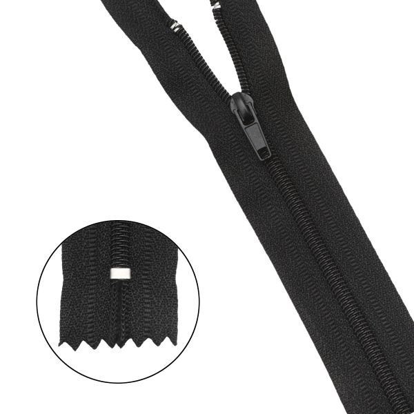 Молния спираль (витая) брючная Т4 (4 мм) 1 зам., н/раз., 20 см, автомат, цв.580 черный, 10 шт