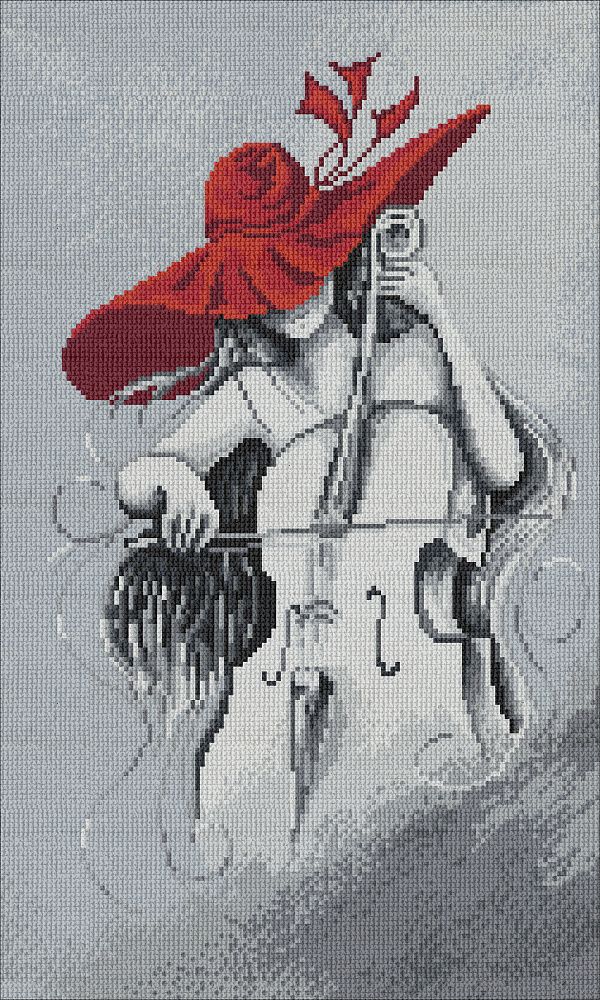 Набор для вышивания нитками Нитекс, Виолончель 23х38 см