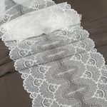 Кружево бельевое эластичное 195 мм / 10 м, цв.01 белый, Kruzhevo
