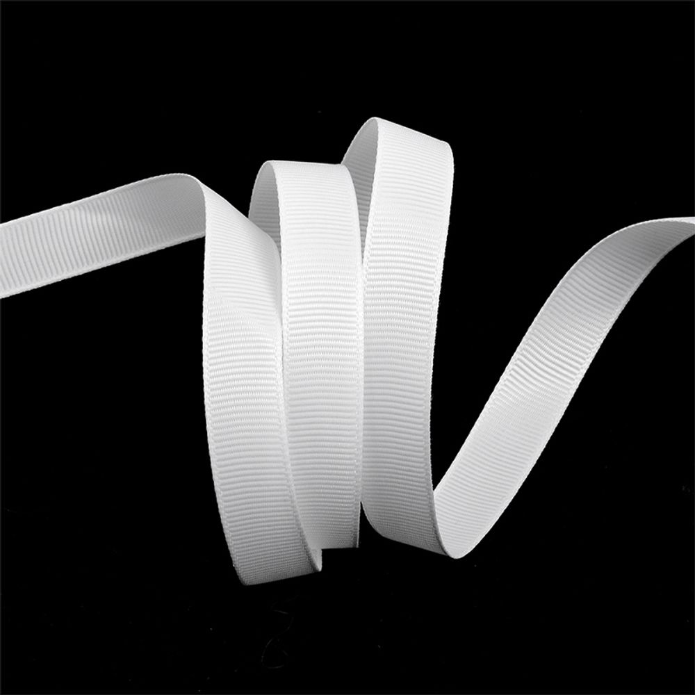 Лента репсовая (в рубчик) 12.0 мм цв. 029 белый уп.91.4м