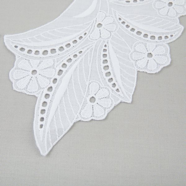 Пришивной кружевной воротник шитьё 120 мм, 5 пар Турция, белый, Gamma VYEM-28-01