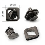 Замок для сумки 35х39мм, TBY.1355, цв.черный никель, уп.2 шт
