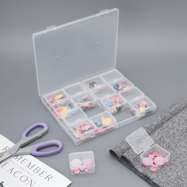 Контейнер для хранения мелочей 21х17.4х2.6 см, 16 штук в боксе