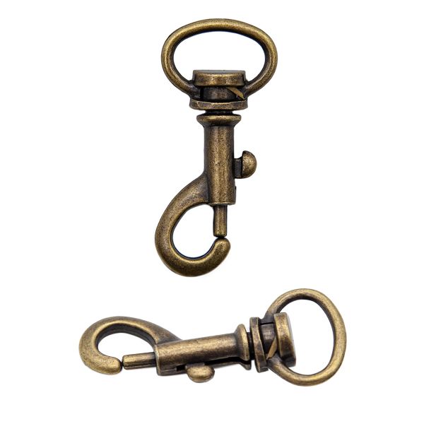 Карабин металл 19.0 мм (53х24 мм), бронза, 10 шт