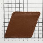 Заплатки пришивные из кожи, ромб 8х11,2см с перфорацией, 2 шт, 100% кожа, 02 светло-коричневый, 9125