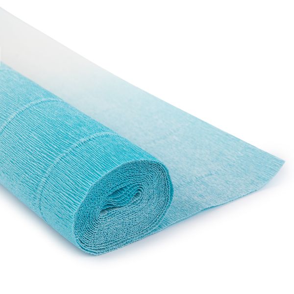 Бумага гофрированная (креповая) 180 г/м², 50 см / 2.5 метра, 600/2 бело-голубой, Blumentag GOF-180/P