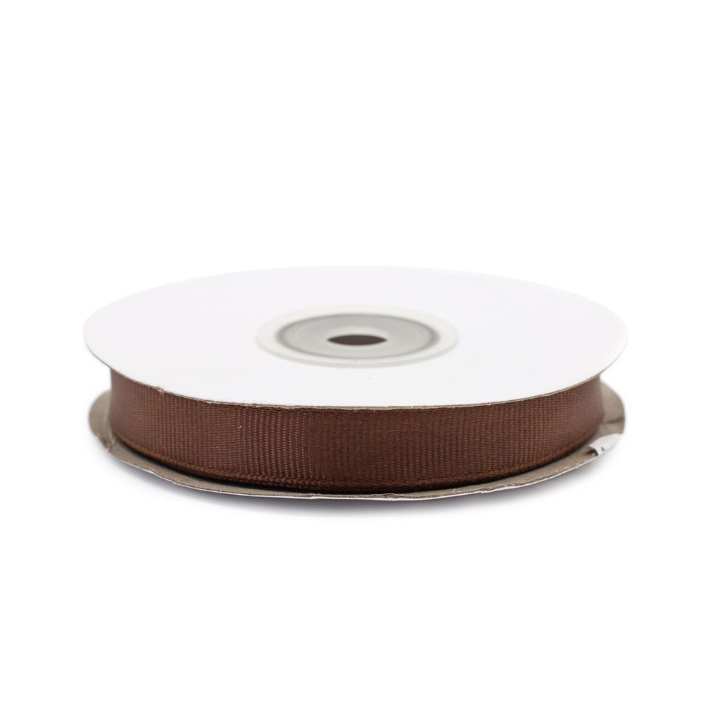 Лента репсовая (в рубчик) 12.0 мм, 18.28м (аналог 7702720) (078 т.коричневый)