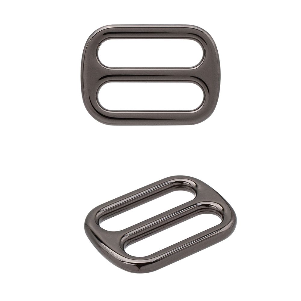 Пряжка регулировочная металл литая 15.0 мм (20х15мм), черный никель (олово), МВ2342, 6 шт