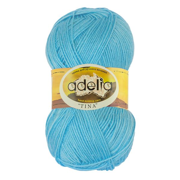 Пряжа Adelia Tina / уп.5 мот. по 100г, 308м, 049 св.бирюза