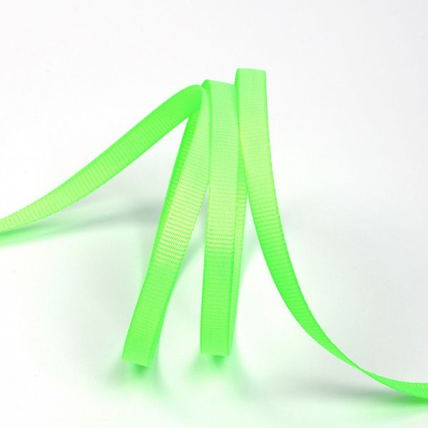 Лента репсовая (в рубчик) 6.0 мм, 544 (099) флуор.салатовый, уп. 27,4м