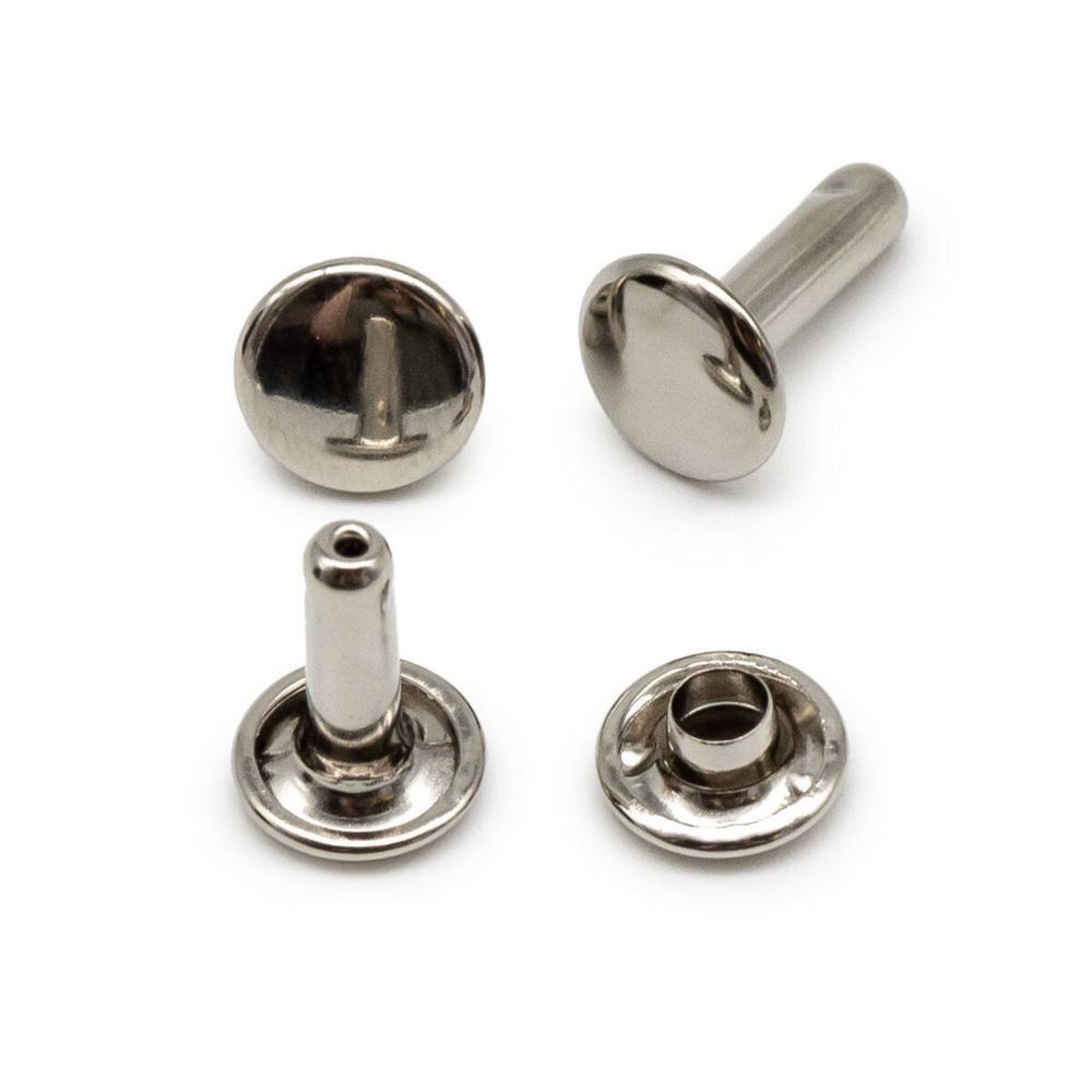 Хольнитены сумочные ⌀7 мм, h=9 мм, двухсторонние, BIG, никель, 100 шт