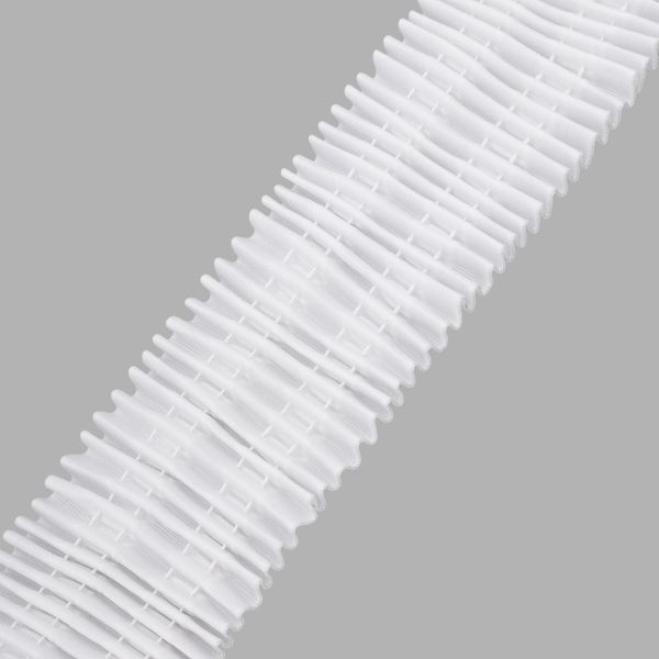 Лента (тесьма) шторная: сборка параллельная 70 мм / 10 метров, (2 ряда петель, 4 шнура), белый ТУ, C70