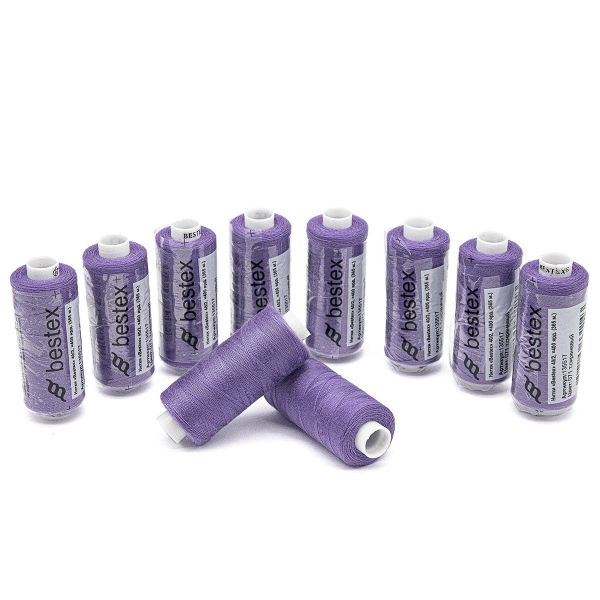 Нитки швейные бытовые Bestex 40/2, 365 м (400 ярд) / 10 кат., 071 яркая лаванда