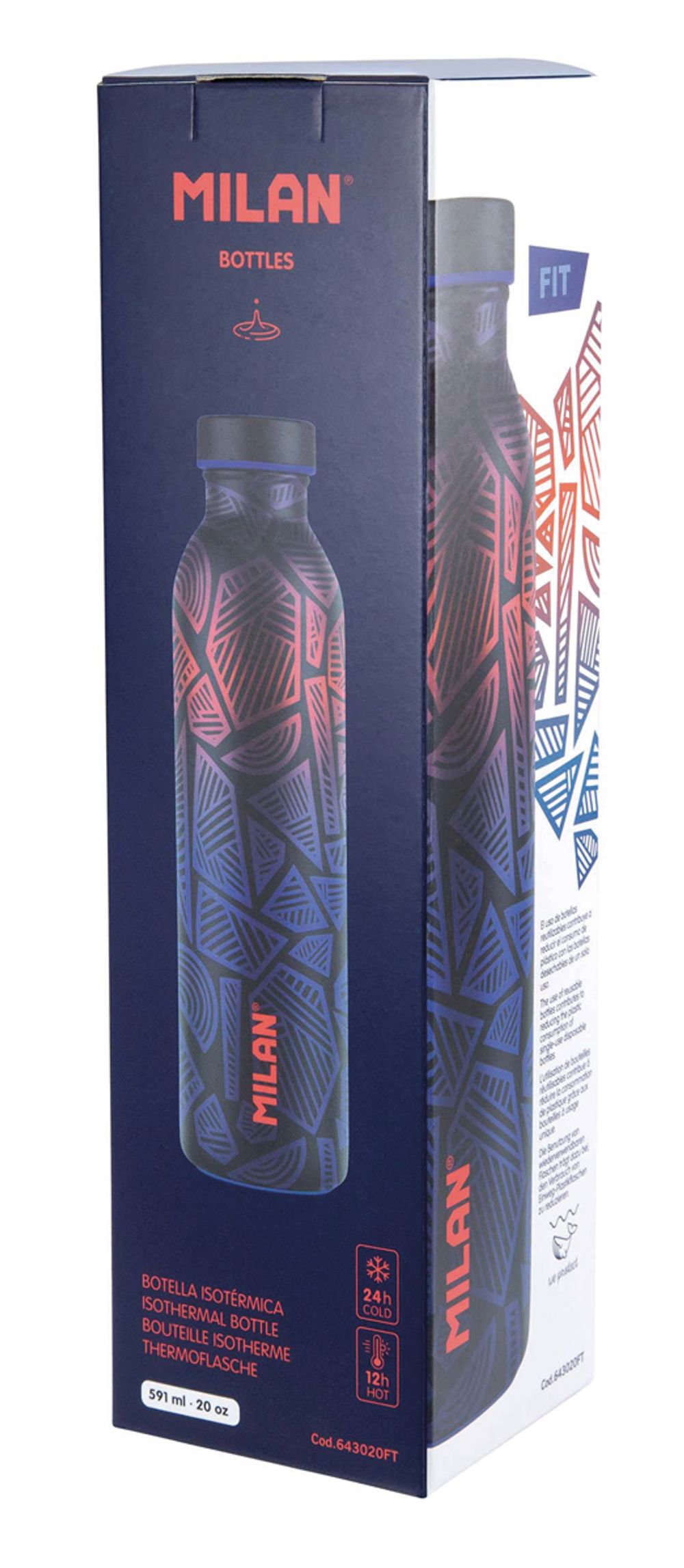 Бутылка металлическая для напитков Fit special series 591 мл, 643020FT, Milan