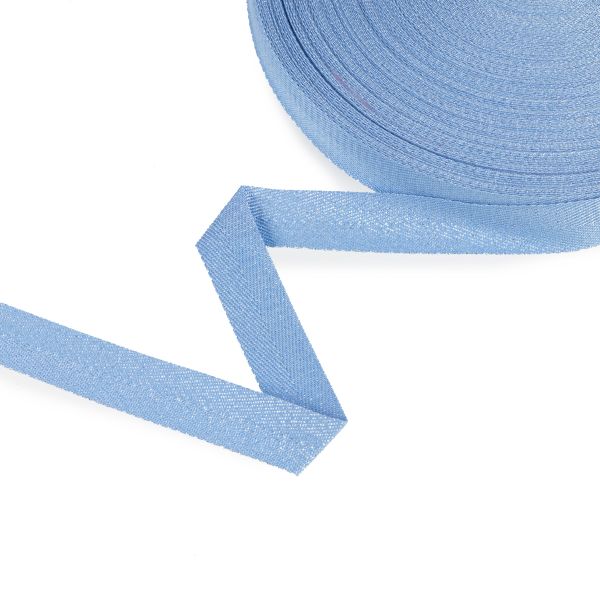 Тесьма (лента) киперная п/э с люрексом 20 мм / 50 метров, голубой-серебристый/blue-silver, Gamma TPTL-20