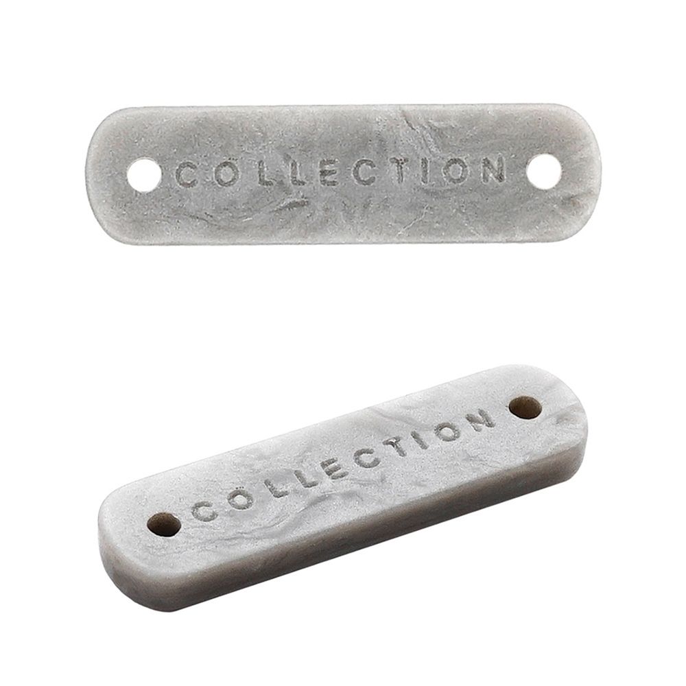 Украшение пришивное 19х5 мм, пластик, светло-серый, СВ_Т-23, 36 шт