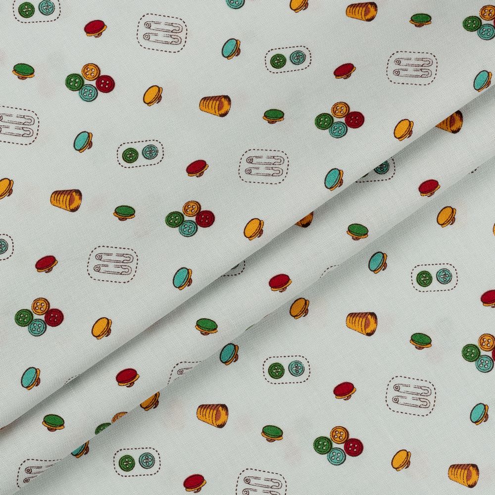 Ткань для пэчворка Peppy Век моды, рулон 112 см / 5 метров, ВМ-10 серый, Peppy